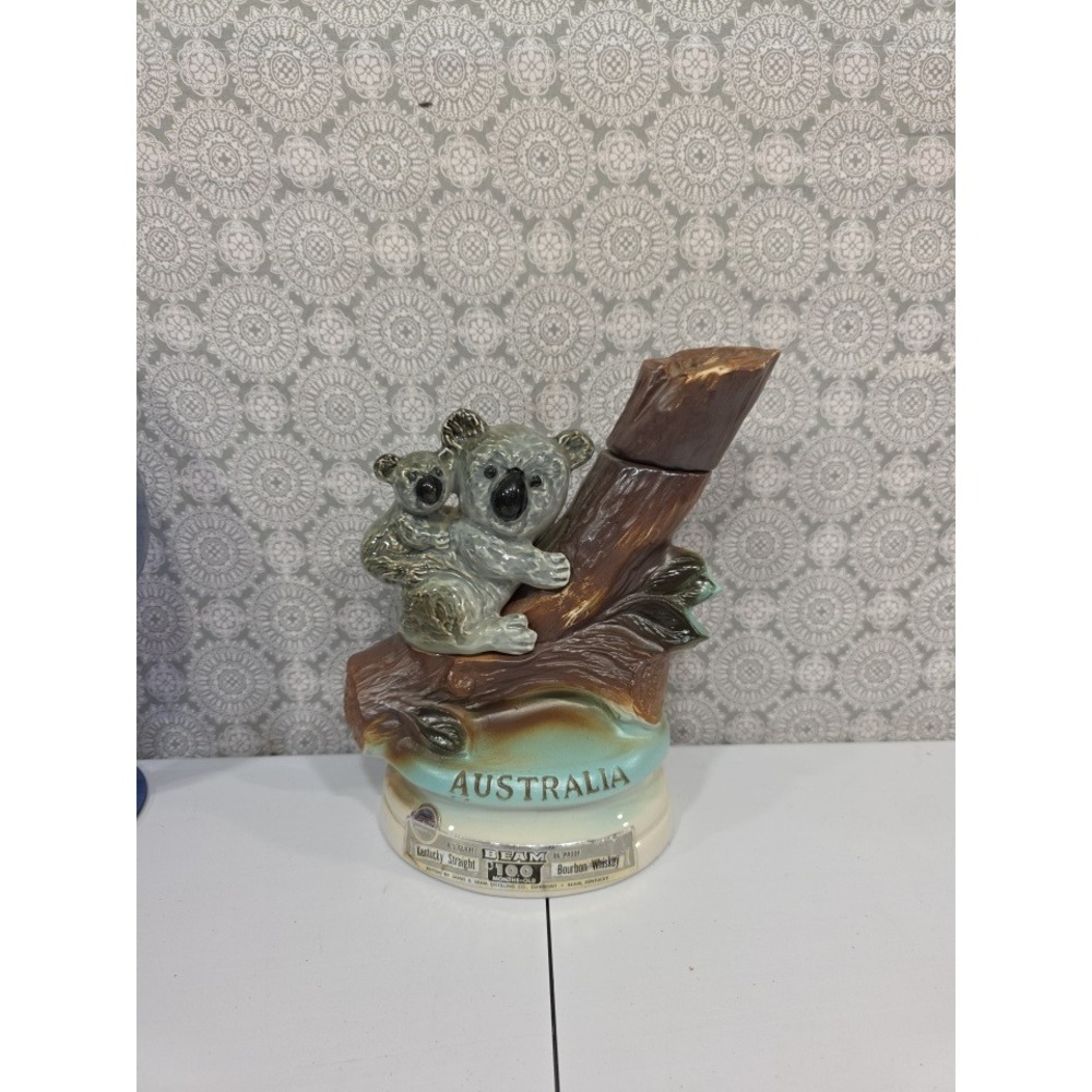 Jim Beam Australia Koala Bourbon Whiskey Bottle Decanter Ceramic Figurine Liquor